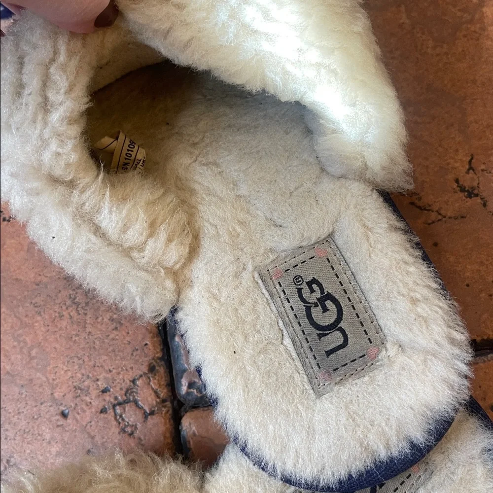 UGG Pink and Blue Animal Print Slippers